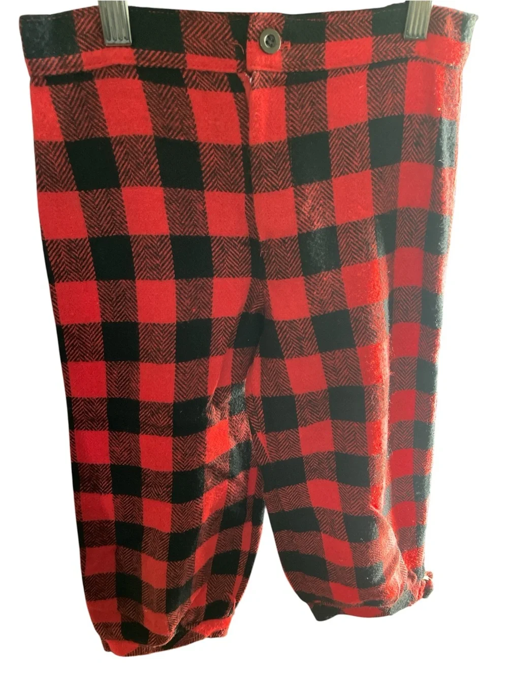White Stag Red Buffalo Plaid & Black Hoodie Knickers Set girls size 8 Vintage
